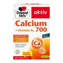 DOPPELHERZ Kalsium 700+D3-vitamiinitabletit, 80 kapselia
