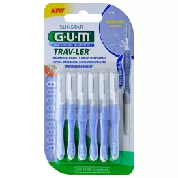 GUM TRAV-LER 0,6mm kynttilän vaaleansininen hammasväliharja, 6 kpl