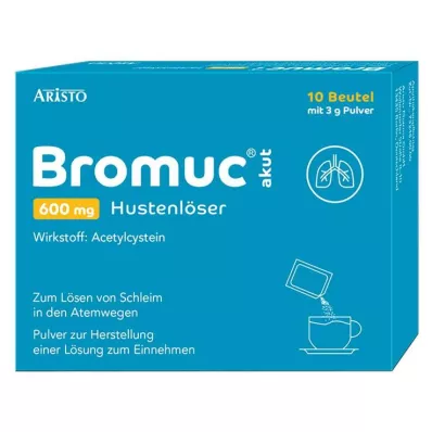 BROMUC akuutti 600 mg yskänlääkettä Plv.z.H.e.L.z.Einn., 10 kpl
