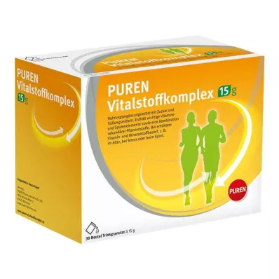 PUREN Elintärkeän aineen kompleksi annospussi 15 g granulaattia, 30 kpl