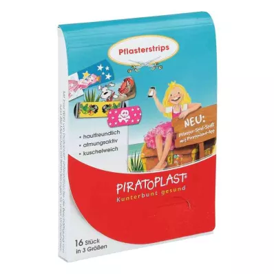 PIRATOPLAST Tyttöjen kipsiliuskat 3 kokoa, 16 kpl PIRATOPLAST Tyttöjen kipsiliuskat 3 kokoa, 16 kpl