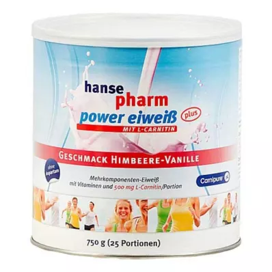 Hansepharm Power proteiini plus vadelma-vaniljajauhe, 750 g