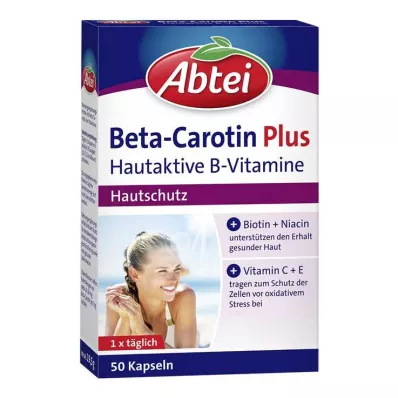 Abbey Beta-Carotene Plus Skin-Active B-vitamiinikapselit, 50 kpl