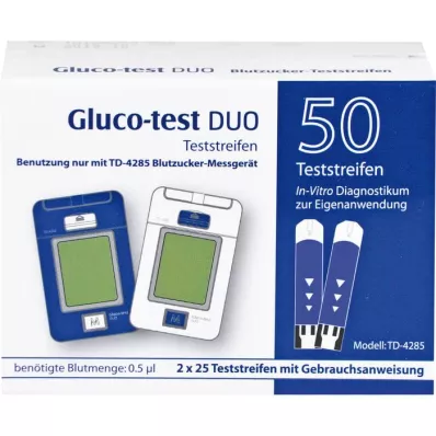 GLUCO TEST DUO Testiliuskat, 50 kpl