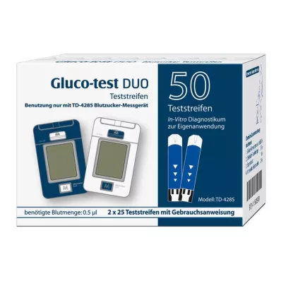 GLUCO TEST DUO Testiliuskat, 50 kpl