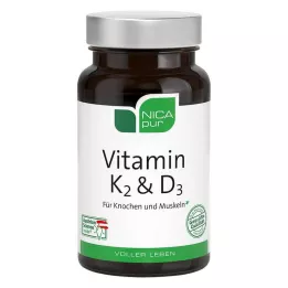 NICAPUR K2-vitamiini &amp; D3-kapselit, 60 kpl