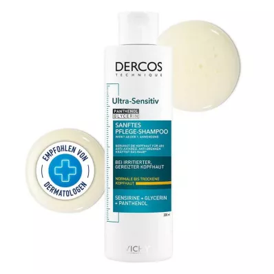 VICHY DERCOS ultraherkkä shampoo kuivalle päänahalle, 200 ml