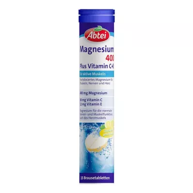 Abbey Magnesium 400 Plus Vitamin C + E poretabletit, 15 kpl