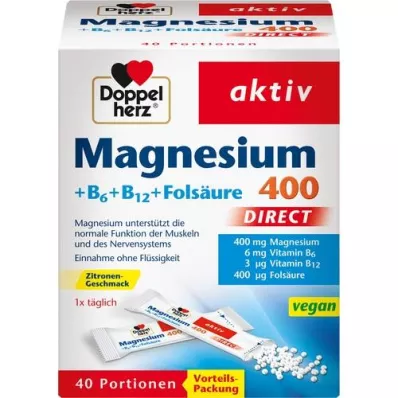 DOPPELHERZ Magnesium+B-vitamiinit DIRECT Pelletit, 40 kpl