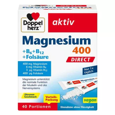 DOPPELHERZ Magnesium+B-vitamiinit DIRECT Pelletit, 40 kpl
