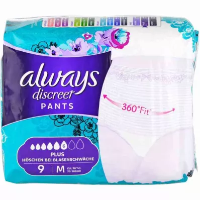 Aina huomaamattomat inkontinenssihousut plus medium (9 kpl)
