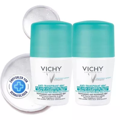 Vichy Deodorant Roll-on Anti Stains 48h, 2X50 ml Vichy Deodorant Roll-on Anti Stains 48h, 2X50 ml
