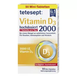 TETESEPT D3-vitamiini 2000 kalvopäällysteistä tablettia, 50 kpl