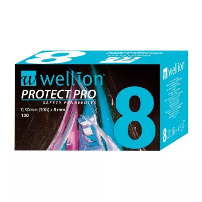 Wellion Protect Pro turvakynäneulat 30 G 8 mm, 100 kpl