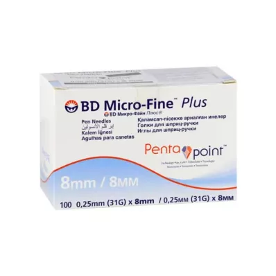 BD MICRO-FINE+ 8 kynäneulaa 0,25x8 mm, 100 kpl