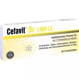 CEFAVIT D3 7000 I.U. kalvopäällysteiset tabletit, 20 kpl
