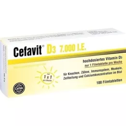 CEFAVIT D3 7000 I.U. kalvopäällysteiset tabletit, 100 kpl