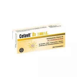 CEFAVIT D3 7000 I.U. kalvopäällysteiset tabletit, 100 kpl