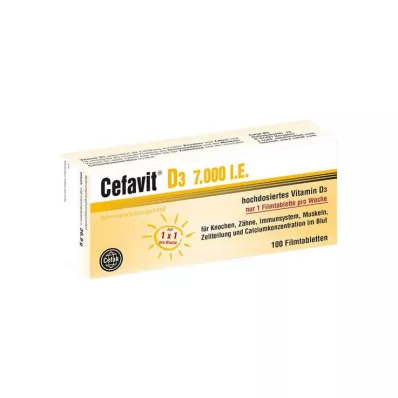 Cefavit D3 7 000 IU kalvopäällysteiset tabletit, 100 tablettia Cefavit D3 7 000 IU kalvopäällysteiset tabletit, 100 tablettia