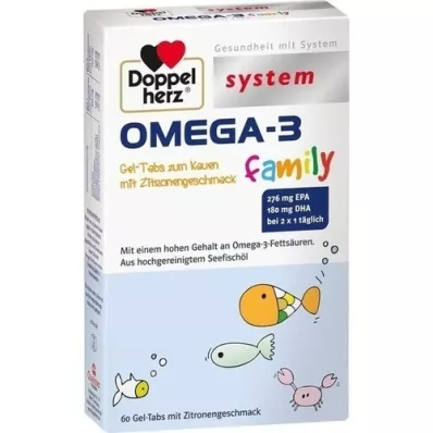 DOPPELHERZ Omega-3-geelitabletit perhejärjestelmä, 60 kpl