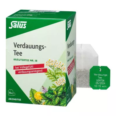 Ruoansulatusta parantava tee yrttitee nro 18 Salus-suodatinpussit, 15 kpl