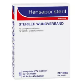 Hansapor steriili haavasidos 6x7 cm, 1 kpl