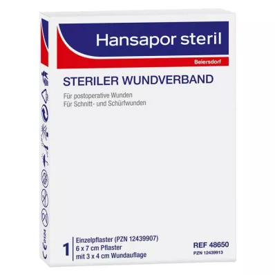 HANSAPOR steriili haavasidos 6x7 cm, 1 kpl HANSAPOR steriili haavasidos 6x7 cm, 1 kpl