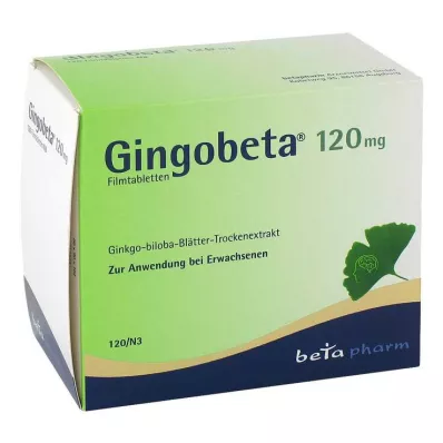 GINGOBETA 120 mg kalvopäällysteiset tabletit, 120 kpl