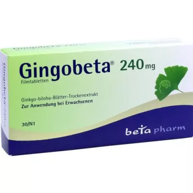 GINGOBETA 240 mg kalvopäällysteiset tabletit, 30 kpl