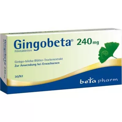 Gingobeta 240 mg kalvopäällysteiset tabletit, 30 kpl
