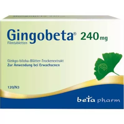 Gingobeta 240 mg kalvopäällysteiset tabletit, 120 kpl