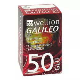 WELLION GALILEO Verensokeritestiliuskat, 50 kpl