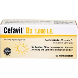 CEFAVIT D3 1000 I.U. kalvopäällysteiset tabletit, 100 kpl