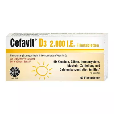 Cefavit D3 2 000 IU kalvopäällysteiset tabletit, 60 kpl