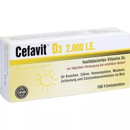 CEFAVIT D3 2,000 I.U. kalvopäällysteiset tabletit, 100 kpl