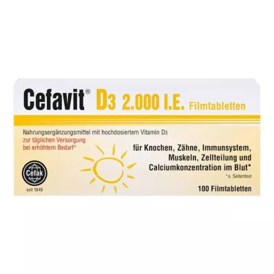 Cefavit D3 2 000 IU kalvopäällysteiset tabletit, 100 kpl