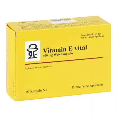 VITAMIN E VITAL 400 mg Rennersche Apotheke Soft C., 100 kpl
