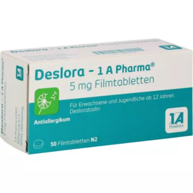 DESLORA-1A Pharma 5 mg kalvopäällysteiset tabletit, 50 kpl