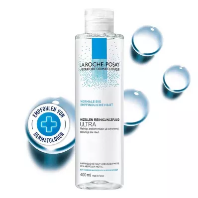 La Roche-Posay Micellar Cleansing Fluid Ultra -puhdistusneste herkälle iholle, 400 ml