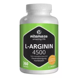 L-ARGININ HOCHDOSIERT 4 500 mg kapselit, 360 kpl