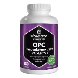 OPC TRAUBENKERNEXTRAKT korkea-annoksiset + C-vitamiinikapselit, 180 kpl