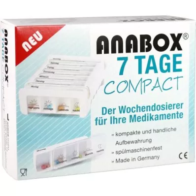 ANABOX Kompakti 7 päivän viikko-annosannostelija valkoinen, 1 kpl