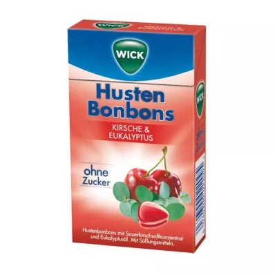 WICK Villikirsikka &amp; Eukalyptusmakeiset ilman sokeria Clickb, 46 g