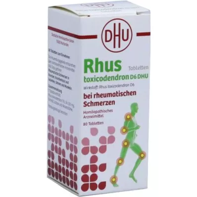 RHUS TOXICODENDRON D 6 Tabl.reumaattiseen kipuun, 80 kpl