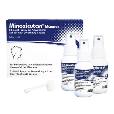 Minoxicutan® Men 50 mg/ml suihke, 3X60 ml Minoxicutan® Men 50 mg/ml suihke, 3X60 ml