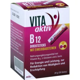 VITA AKTIV B12 direct sticks proteiinien rakennuspalikoilla, 20 kpl