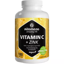 VITAMIN C 1000 mg suurannos+sinkki vegaanitabletit, 180 kpl