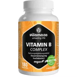 VITAMIN B COMPLEX korkea-annoksiset vegaanitabletit, 180 kpl
