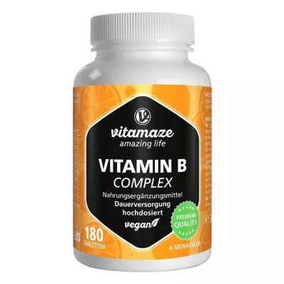 Vitamin B Complex suuriannoksiset vegaaniset tabletit, 180 kpl Vitamin B Complex suuriannoksiset vegaaniset tabletit, 180 kpl