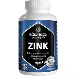 ZINK 25 mg:n suurannoksiset vegaaniset tabletit, 180 kpl